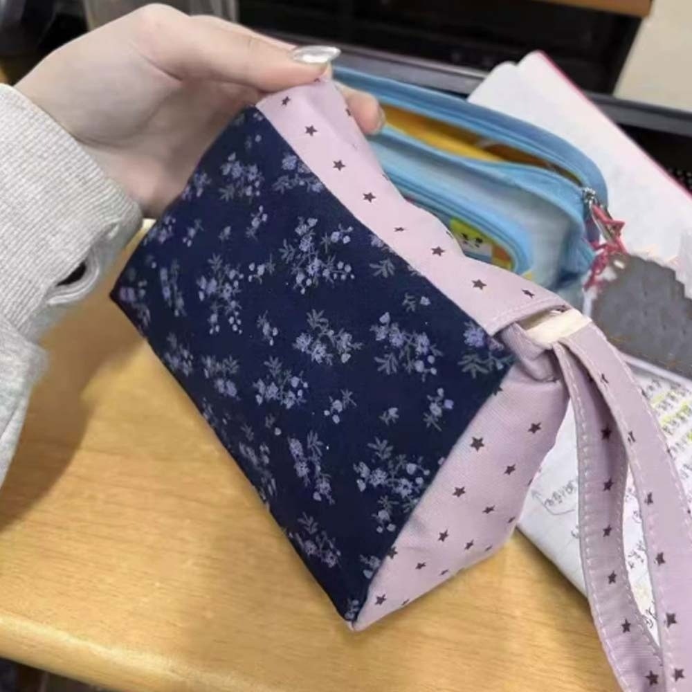 Purple Print Floral Makeup Bag - đánh giá và giá Korean Lifestyle & Kids Boutique Photos