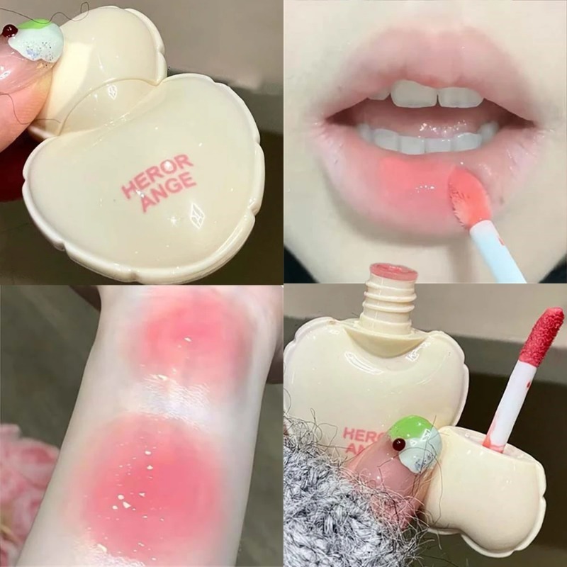 Cute Heart Mirror Liquid Lipst - đánh giá và giá Lip Tint Korean
