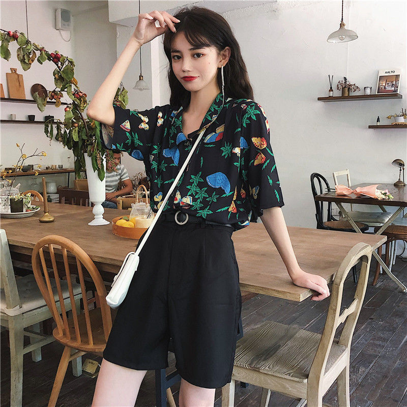 Shirts Women Corduroy Patch Po - đánh giá và giá Korean Student Lifestyle